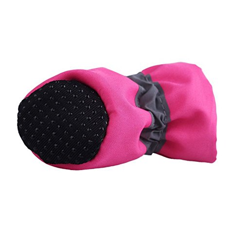 Leezo Calcetines gruesos impermeables antideslizantes para perros, con cordón ajustable, protectores para patas de bota, para mascotas pequeñas y medianas y gatos