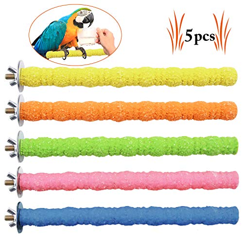 Legendog 5PCS Percas De Aves Juguete Parrot Stand Entrenamiento Interactivo Jaulas De Pájaros Juguete Loro Jugar (Perca-Nuevo)