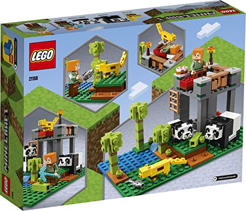 LEGO Minecraft - El Criadero de Pandas, Set de Construcción Inspirado en el Videojuego, Juguete para Recrear las Aventuras de los Personajes, Incluye Minifigura de Alex, Set a Partir de 7 Años (21158)