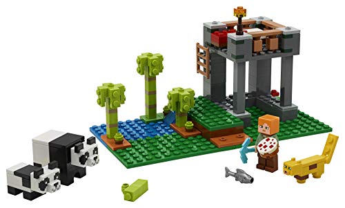 LEGO Minecraft - El Criadero de Pandas, Set de Construcción Inspirado en el Videojuego, Juguete para Recrear las Aventuras de los Personajes, Incluye Minifigura de Alex, Set a Partir de 7 Años (21158)