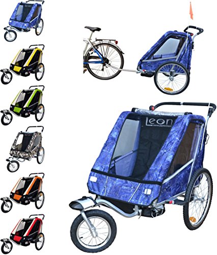 Leon paplioshop plegable bicicleta colgante Buggy con rueda delantera, para 1 o 2 niños, una puerta, New Jeans