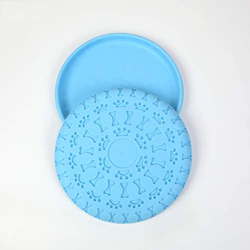 LILIJIA El Frisbee Suave para adiestramiento de Mascotas no daña los Dientes Respetuoso con el Medio Ambiente y Duradero Un patrón de huecograbado multipropósito es Moderno y Hermoso,Azul