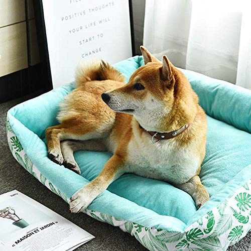 linfenshihoumajing Supercálida Cama para Perros Cesta para Perro Leaves Wind Creative Retro Dog Kennel Cat Teddy Four Seasons Universal Dog Mat Home Pet Supplies-estilo8_70cmx55cmx19cm