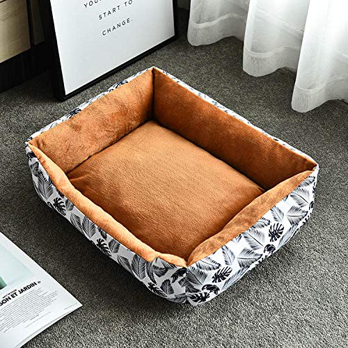 linfenshihoumajing Supercálida Cama para Perros Cesta para Perro Leaves Wind Creative Retro Dog Kennel Cat Teddy Four Seasons Universal Dog Mat Home Pet Supplies-estilo8_70cmx55cmx19cm