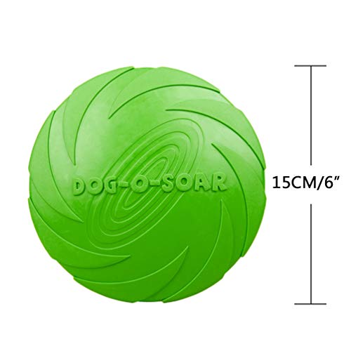 Linnuo Frisbee Perro Resistente Vuelo Disco Juguetes Interactivos Animal Juguetes de Entrenamiento Suave para Mascotas (Verde,S)