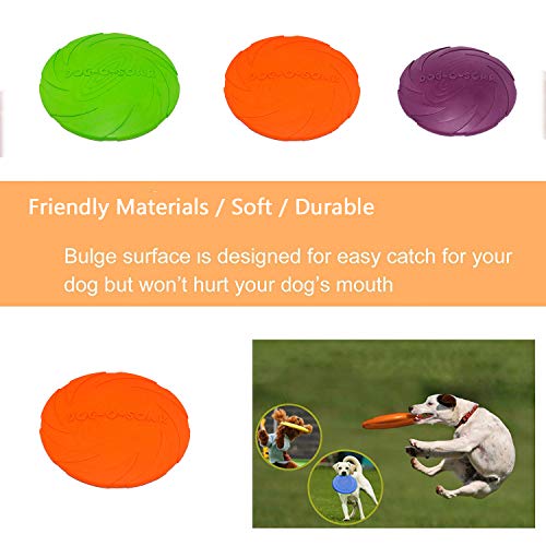 Linnuo Frisbee Perro Resistente Vuelo Disco Juguetes Interactivos Animal Juguetes de Entrenamiento Suave para Mascotas (Verde,S)