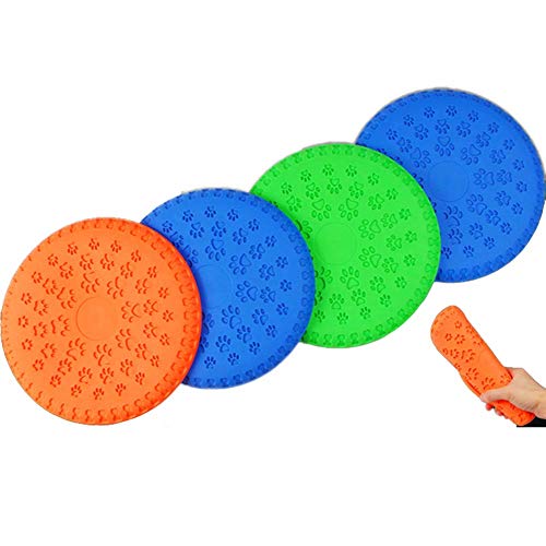 LIPETLI Juguete de Frisbee TPR, Disco de Entrenamiento Deportivo de Goma es Suave y Duradero para Perros Pequeños y Medianos (Colores Aleatorios)