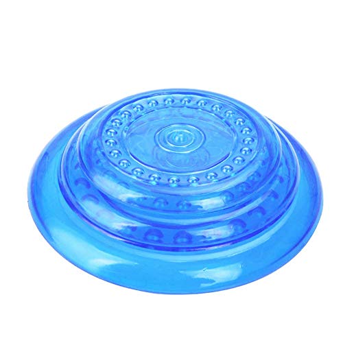 LIPETLI Juguete de Frisbee TPR Sports Toy Frisbee es Suave y Ligero para Perros Medianos y Pequeños,Blue,S