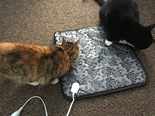 Liღseek Cojín De Calefacción del Animal Doméstico, Gato Perro Eléctrico Placa Térmica Impermeable Mat Calentamiento Ajustable con Chew Acero Resistente Cable De 45X45cm