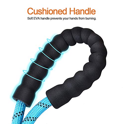 Litthing Correas para Perros Nylon con Mango Acolchado Ajustable Negro Sólido Reflectante 150 cm para Perros Grandes o Medianos Adecuado para Correr Senderismo Correr (Azul)