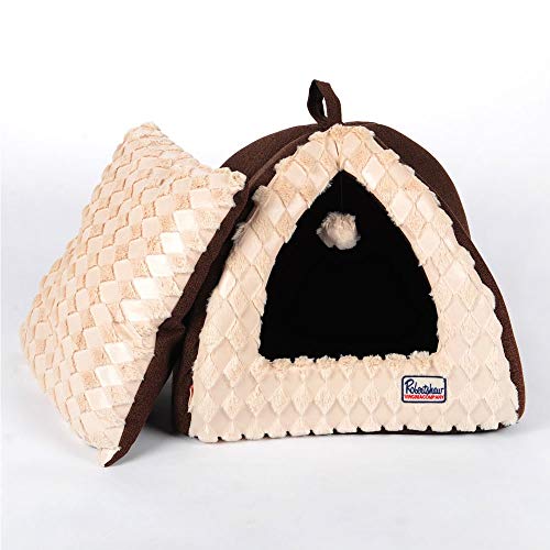 LIUYALE Cama for perros, habitación caliente for mascotas de la perrera Dog House Cat House terciopelo grueso extraíble lavable Bite Nido lienzo mascotas, for Gato y perrito recorrido y acampar Cómodo