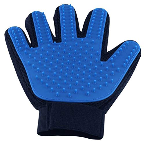 Love pets Suministros de Mascotas para Mascotas para IR al Cabello Guantes Silicona Cinco Dedos Cepillo Perro Gato artefacto,Blue