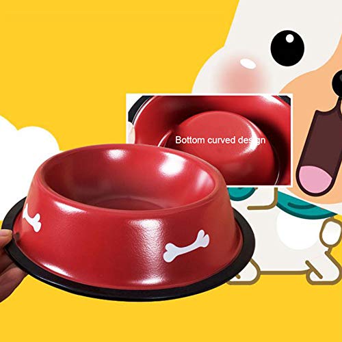 LTLHXM Acero Inoxidable Perro Cuenco Portátil Anti-Vibración Perro De Mascota Agua Cuenco Plato De Comida Comedero Bebedero para Perro Gato Mascotas,Negro,S