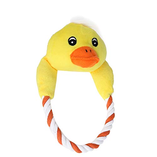 LUOSI Perro Gato Cachorro Peluches Interactivo Mascota Cachorro Chew Squeak Pig Juguete Sonido con Cuerda Pato Rana Oso Cerdo Perro 3 Diseños (Color : Duck, Size : M)