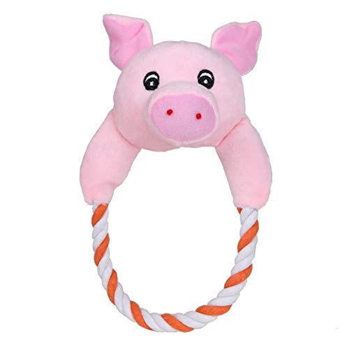 LUOSI Perro Gato Cachorro Peluches Interactivo Mascota Cachorro Chew Squeak Pig Juguete Sonido con Cuerda Pato Rana Oso Cerdo Perro 3 Diseños (Color : Duck, Size : M)