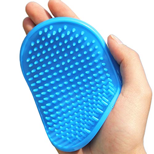 Luwu-Store Cepillo de baño de goma suave para perro, cepillo de limpieza de masaje, guante de aseo, cepillo de gato