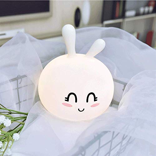 Luz de bebé de dibujos animados LED con sueño USB Luz de noche Guisantes Conejo Lámpara de silicona colorida Conejo Inducción Pat Light (Tamaño: XL)