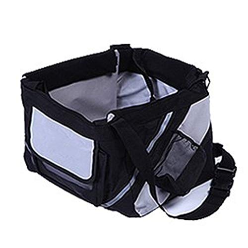 LVLVLO Cesta para Bicicleta para Mascotas, Bolsa de Bicicleta Desmontable Plegable, Correa para Mascotas/Mochila de Refuerzo para Perros y Gatos, fácil de Instalar (28x27x26cm) (Color : Black)