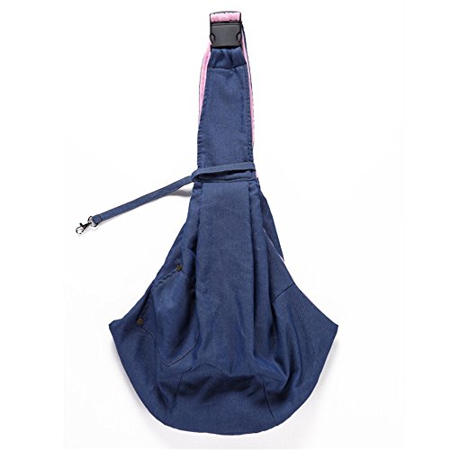 Lwieui Mochila para Mascotas Mascota Paquete baodan Perro Mochila hacia Fuera Bolsas de Mascota Bolsa de Transporte Oscuro Azul Doble Mascota la Honda del Portador Mochila del Perrito de los Mascotas