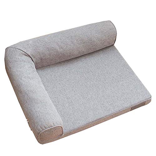 Lzp Alto Grado de Ortopedia de Memoria a Prueba de Agua Perro Sofá Cama, cómodo y Transpirable Cama Desmontable de Limpieza para Mascotas,Gris,L