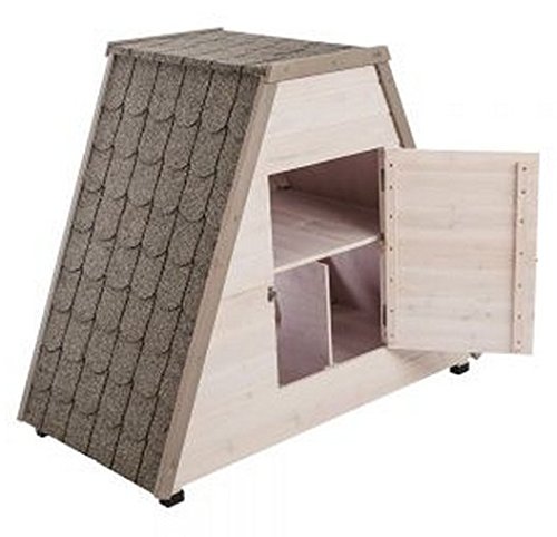 Madera de la perfecta para exterior Cat House W/3 Separado Dormir zonas. Esta Casa de madera gato es un impermeable Pet Shelter gato cama para el hogar y el jardín.