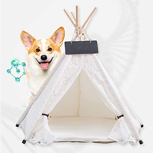 MALY Carpa para Mascotas, Carpa para Mascotas Pequeña Cama para Perros Encaje Carpa para Mascotas Casetas para Perros Jugar En Casa Carpa Gato/Cama para Perros Desmontable Y Lavable con Cojín,S