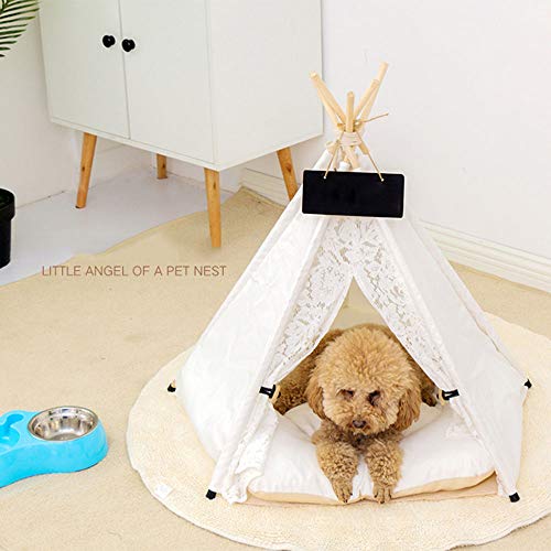 MALY Carpa para Mascotas, Carpa para Mascotas Pequeña Cama para Perros Encaje Carpa para Mascotas Casetas para Perros Jugar En Casa Carpa Gato/Cama para Perros Desmontable Y Lavable con Cojín,S