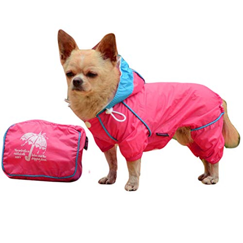 mama stadt Chubasquero Impermeable Transpirable Chaqueta para la Lluvia Ropa con Capucha y Patas para Perros Pequeños