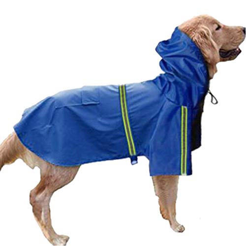 mama stadt Ropa para Mascotas para Perro Impermeable Chaqueta con Tiras Reflectantes Abrigo Perro Pequeño Mediano Grande Primavera y Verano,Azul Talla S-5XL