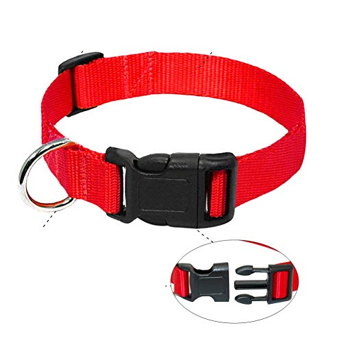 MAOBANG Collar Collar de Nylon para Perros Collar para Perros Ajustable para Mascotas pequeñas Medianas Gatos Rojo, Rojo, L