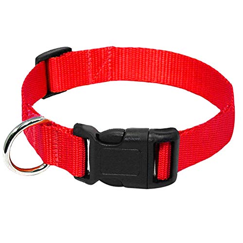 MAOBANG Collar Collar de Nylon para Perros Collar para Perros Ajustable para Mascotas pequeñas Medianas Gatos Rojo, Rojo, L