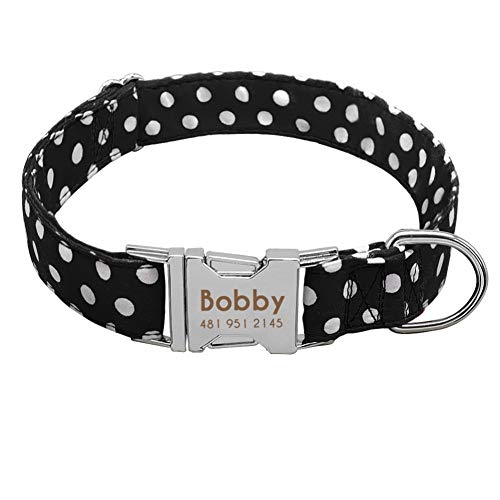 MAOBANG Collar Collar para Perros Dot Collares para Perros Collares para Mascotas de Nylon Pequeño Mediano Grande Pitbull para Mascotas Rojo Negro, Rojo, S