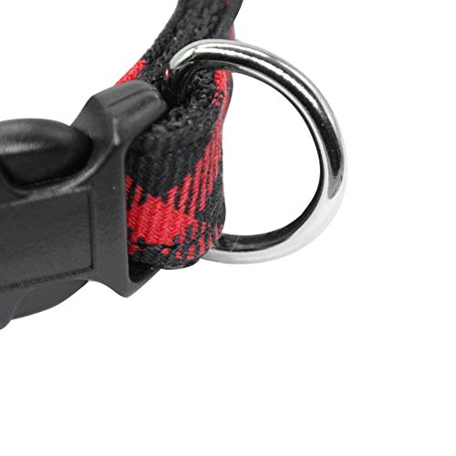 MAOBANG Collar Collar para Perros Gato a Cuadros Collares para Perros Breakaway Collar para Perros pequeños Perro pequeño Cachorro Gatito Mascotas Caniche de Juguete, Rojo, M