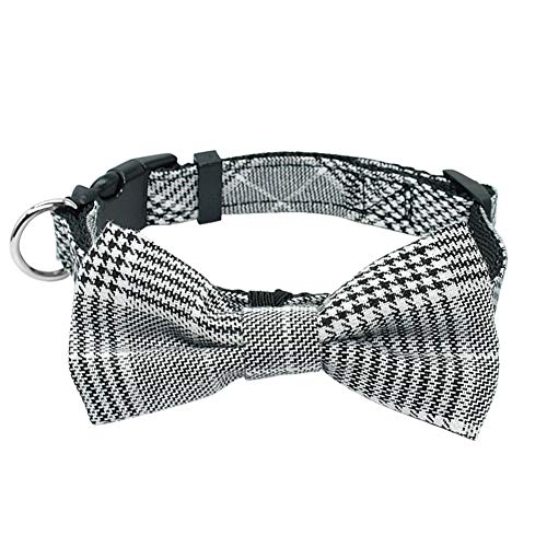 MAOBANG Collar Collar para Perros Gato a Cuadros Collares para Perros Breakaway Collar para Perros pequeños Perro pequeño Cachorro Gatito Mascotas Toy Poodle, Gris, M