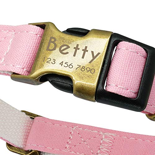 MAOBANG Collar Collar para Perros Nylon Pequeño Grande Perros Collares para Cachorros Pequeño Mediano Grande Mascota Rosa, Rosa, S