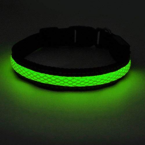 MASBRILL USB Collar de Perro LED Recargable Iluminado Collar Intermitente Luces La Seguridad Ajustable Neck Loop