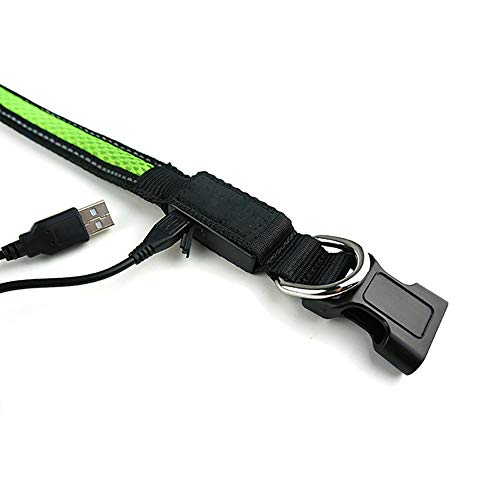 MASBRILL USB Collar de Perro LED Recargable Iluminado Collar Intermitente Luces La Seguridad Ajustable Neck Loop