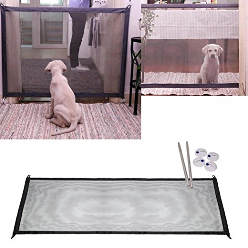 Mcgradyxm 2018 Barrera Escalera Bebe, Barrera de Seguridad Mascotas Perros, Extensible Barrera de Puerta de Seguridad a Presión, Barrera Seguridad Ajustable Abatible (Blanco, 120×72 CM)