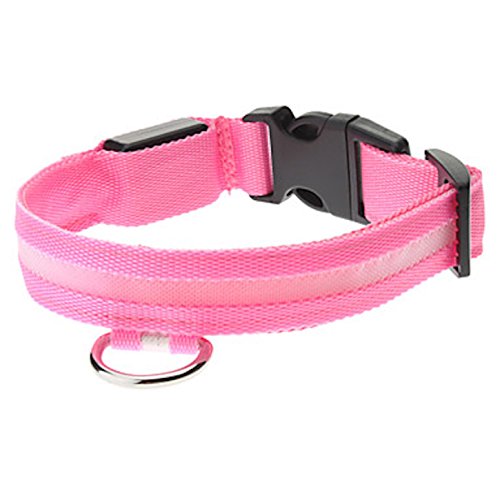 Mejor Perro visibilidad y seguridad – USB Batería LED perro seguridad Collar – LED de pilas – se conecta a dispositivos – no – gran diversión – tu perro es más visible y seguro (TAMAÑO ROSADO GRANDE)