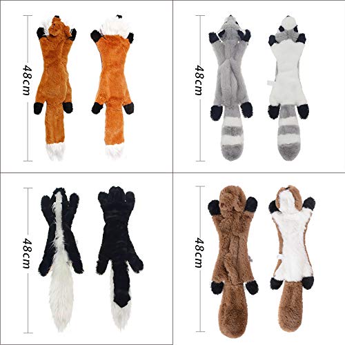 MEJOSER 4pcs Juguetes Perros de Peluches con Sonido Juguetes Squeaker Cachorros Perros Pequeños Mascotas 48cm