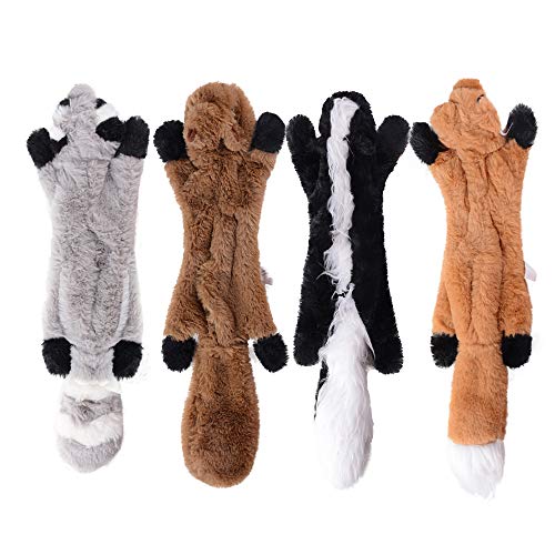 MEJOSER 4pcs Juguetes Perros de Peluches con Sonido Juguetes Squeaker Cachorros Perros Pequeños Mascotas 48cm