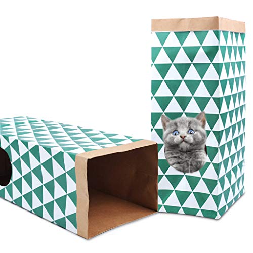 MENGLAJG - Túnel de Papel para casa de Mascotas, para Gatos, Conejos, Gatitos, Hurones, Mejora el sueño, Parte Inferior Antideslizante como se Muestra en la Imagen