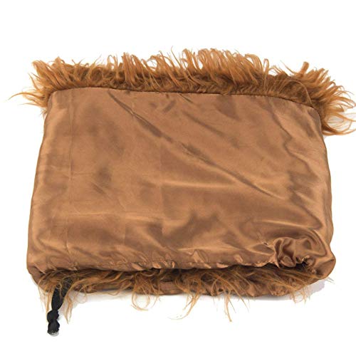 MiLuck Lion Mane peluca para perro y gato Disfraz con orejas Mascota ajustable cómodo Fancy León pelo perro ropa para Halloween Actividad de fiesta del festival de Pascua(Dog-Light Brown)