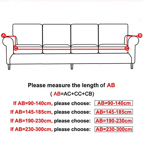 misshxh Funda De Sofá De Esquina Elástica, Abrasión Antiácaros, Cubierta Protectora Antideslizante, Asiento 1/2/3/4, Adecuado para Gatos, Perros, Mascotas, E, 145~185 Cm