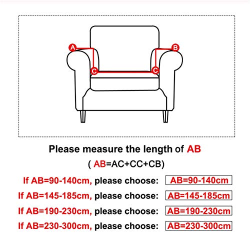 misshxh Funda De Sofá De Esquina Elástica, Desgaste Antiácaros, Cubierta Protectora Antideslizante, Asiento 1/2/3/4, Adecuado para Gatos, Perros, Mascotas, B, 145X185 Cm