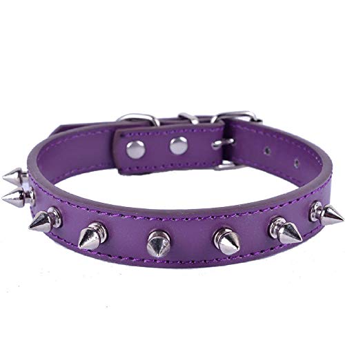 MMWW Punk Spike collare per animali in Pelle PU con Borchie cordino per guinzaglio cordino per animali domestici accessori per cani collare per cani Pitbull Pastore tedesco-Red_31x1.5cm