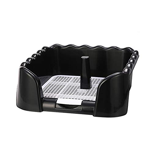 mnoMINI Orinal para Perro, Bandeja portátil con Rejilla, Caja de Arena para Entrenamiento de Perros, Inodoro para Mascotas, Suministros para Orinal, Negro