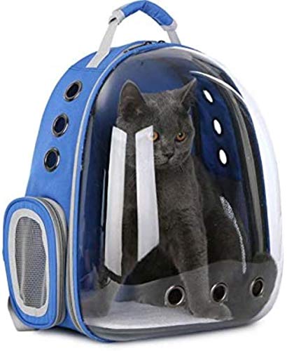 Mochila Mascota portátil, Mochila Voyager de la cápsula de Espacio Libre Animales familiarizado con Agujeros de Aire Bolsa Impermeable for Gatos pequeños Gatos, Azul, Color: Rojo (Color : Blue)