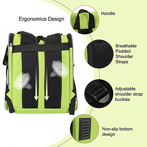 Mochila para mascotas, mochila súper transpirable de malla totalmente ventilada, mochila para mascotas cómoda y resistente, diseñada para viajes, senderismo, caminatas y uso al aire libre,Green