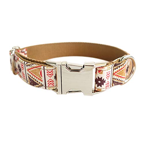 Monbedos - Collar de Perro Ajustable Resistente al Beso para Perro, Suave, cómodo, Personalizable, fácil diseño de Hebilla de Metal, Estilo étnico, Anillo para Perros medianos/Grandes